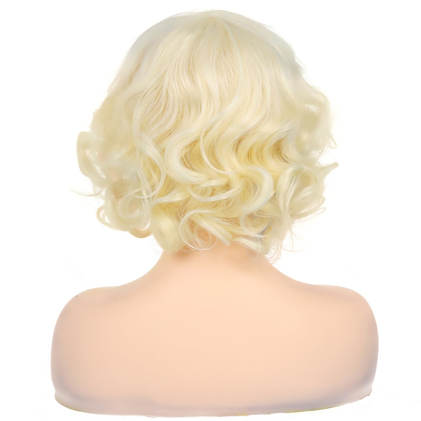 Dsimeig Short Curly Wavy Blonde Wigs for Women Synthetic Natural Hair Wig Halloween Costume Cosplay Wig