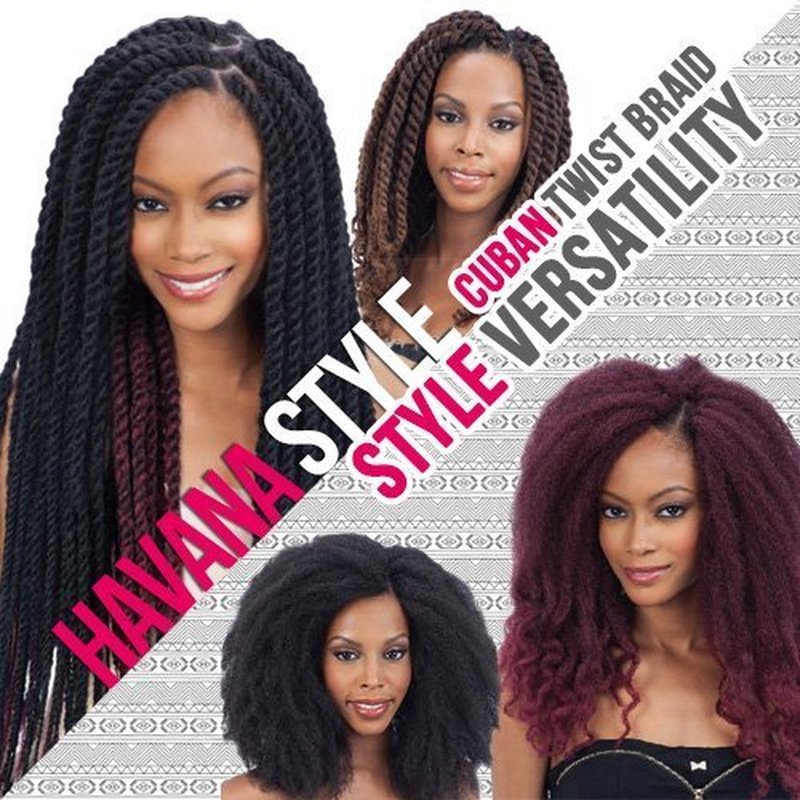 Freetress Equal Synthetic Hair Braids - Double Strand Cuban Twist Braid 16" | 6-Pack, Color 2