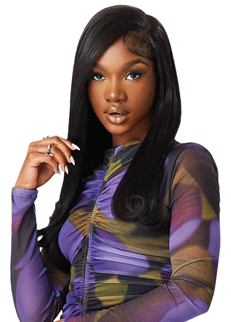 Outre 100% Human Hair Purple Pack Yaki 16" (1 Pack, OFF BLACK 1B)