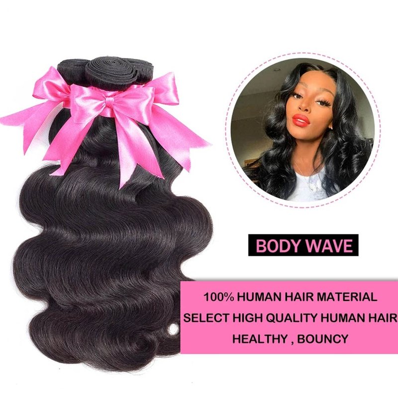 ISEE Hair 8A Unprocessed Brazilian Virgin Body Wave Human Hair One Bundles 100% Unprocessed Human Hair Extensions Natural Black (12'')