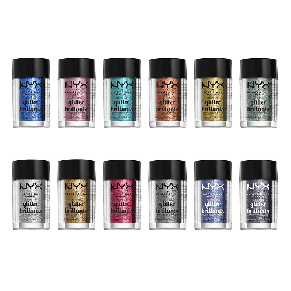 NYX PROFESSIONAL MAKEUP Face & Body Glitter, Rose (Pack of 4)