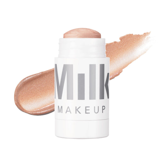 Milk Makeup Highlighter – Cream Highlighter Stick for Face + Body with Radiant, Shimmery Glow – Buildable, Blendable, Vegan Formula for All Skin Types – Lit (Champagne), 0.21 oz