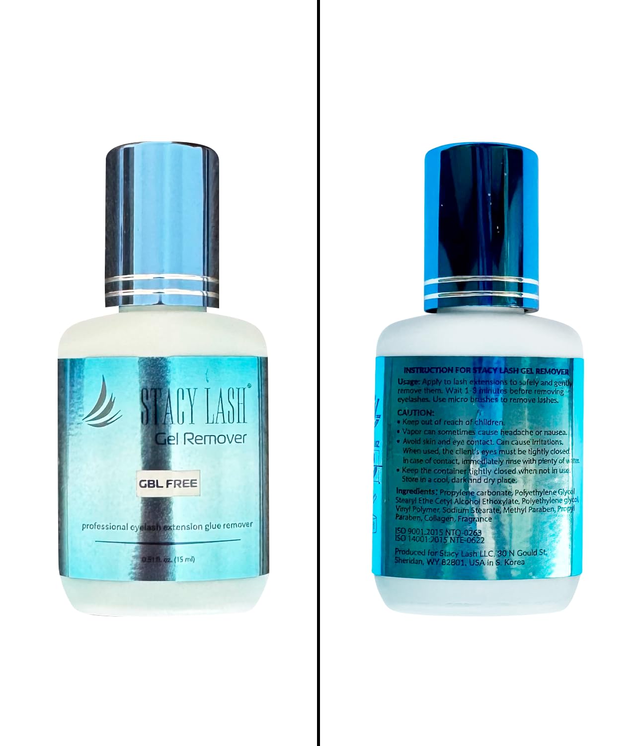 Extra Bonder for Lash Extensions 15ml + Gel Remover 15ml - Stacy Lash/Eyelash Extension Sealer/Reduces Lash Extension Glue Fumes/GBL Free/Lash Adhesive Dissolution time - 60 Sec/Pleasant Smell