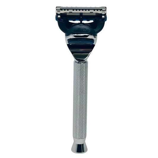 G.B.S Men's - 5 Blade Compatible Shaving Razor Textured Handle 1 Razor Handle and 1 Cartridges | Razors for Men Sensitive Skin, 5 Blade Razor, Mens Razors for Shaving, Razor Blades for Men