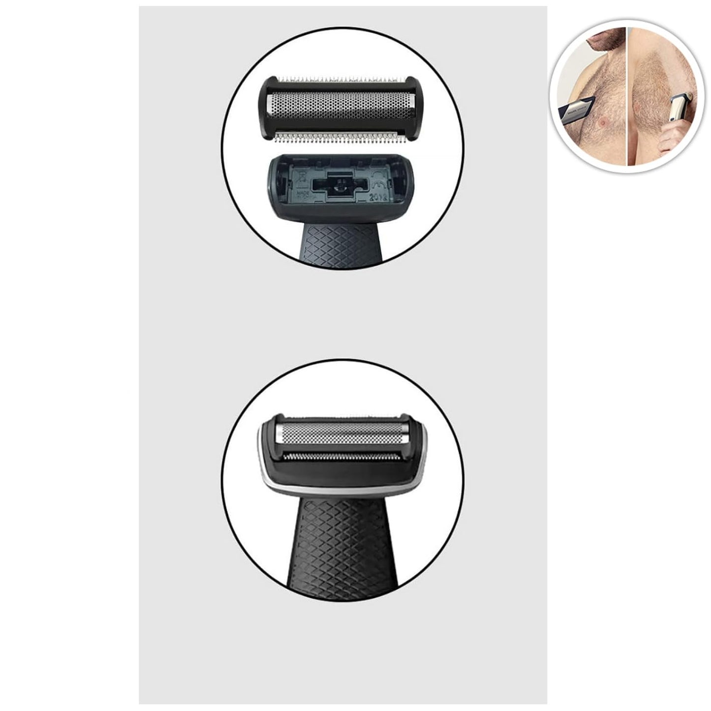 BG2000 Replacement Head Compatible With Philips Norelco Bodygroom Series 7000, BG7030, BG7040, BG2029, BG2030, BG2040 BG5025 Replacement Head 2-Pack
