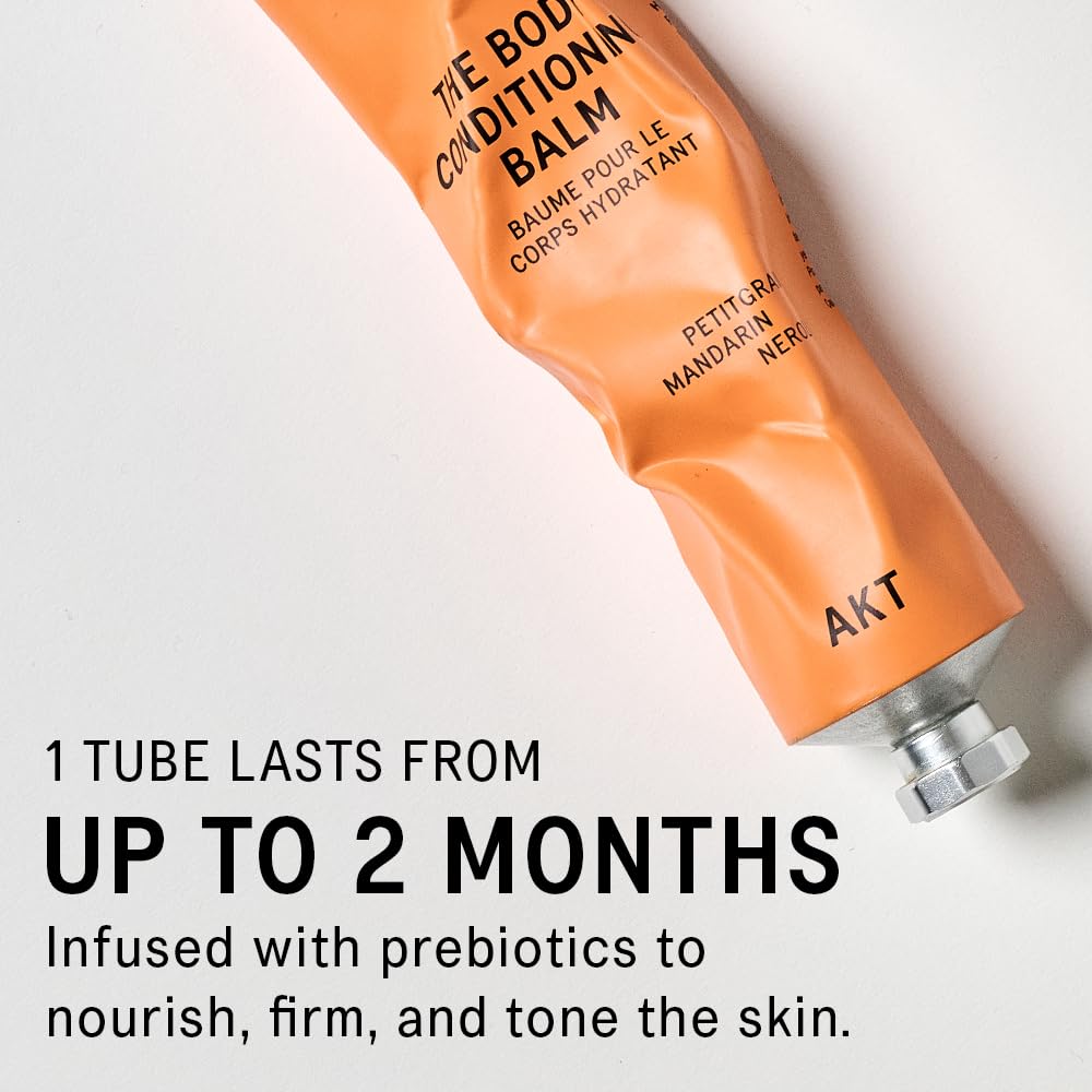 AKT The Body Conditioning Balm 3.4 Fl Oz, Firming Cream, Hydrating Body Balm with Olive Squalane & Lactic Acid, Vegan Moisturizer, Plastic Free, Sc.01 Orange Grove, All Genders