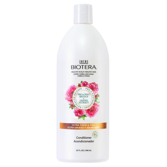 Biotera Ultra Thick & Full Volumizing Conditioner for Fine, Limp Hair - Adds Volume & Fullness with Coconut & Coffee Extract, Enhances Shine & Softness, Sulfate-Free, Color-Safe, Vegan, 32 Fl Oz