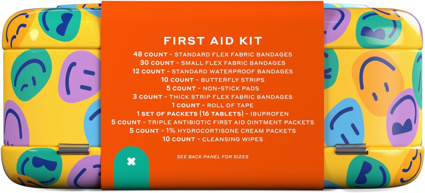 Welly First Aid Kit - Waterproof Bandages, Adhesive Tape, Antibiotic Ointments | 130 Count