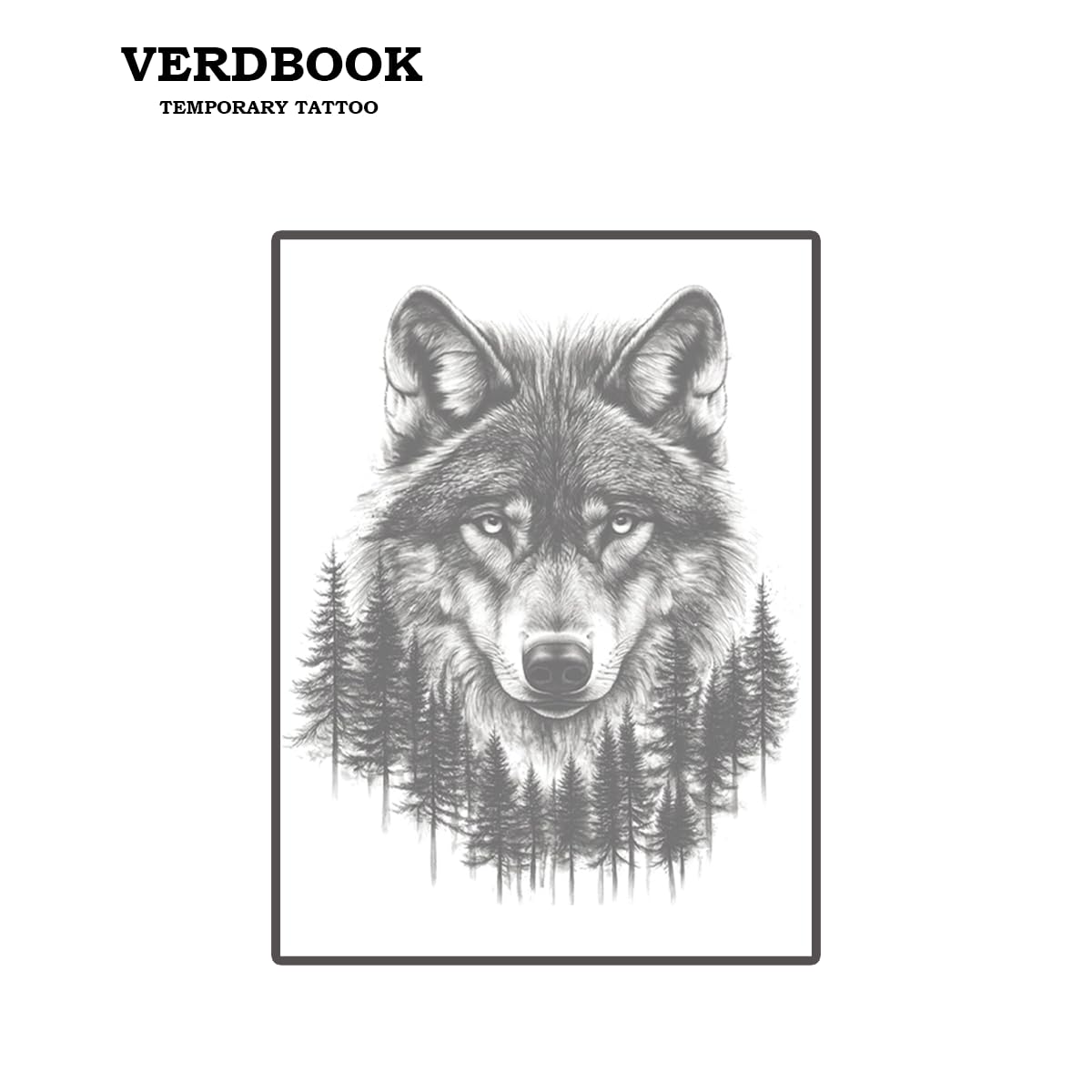 VERDBOOK Waterproof Temporary Tattoos: 2-Sheet Tattoo Kit with Realistic Body Stickers, Semi-Permanent Tattoos for Adults Lasting 7-15 Days – Safe for Men & Women, Jungle Wolf