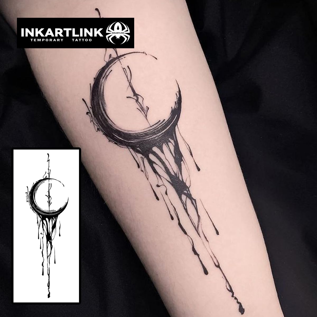 INKARTLINK Semi Permanent Tattoo, Perfect for Valentine's Day, Couple Temporary Tattoos, Beautiful and Realistic Design, Fun Tattoo Experience, Non-reflective, Waterproof (Sun and Moon Shining)