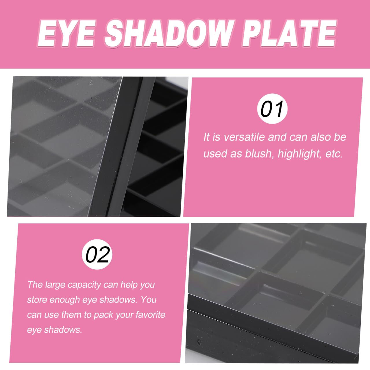 Beaupretty Empty Makeup Palette: Empty Eyeshadow Palette - Makeup Depotting Container for DIY Cosmetics Lipstick Blush Powder