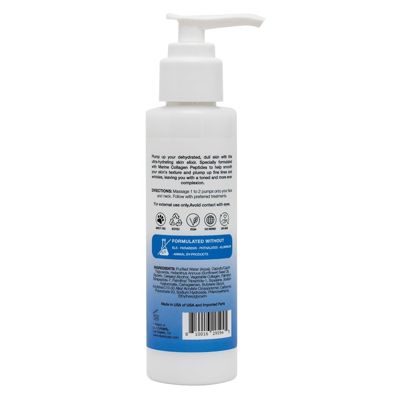 Plumping Facial Elixir with Hydrolyzed Marine Collagen & Peptides - 4 fl oz | Vitamins and Sea Beauty