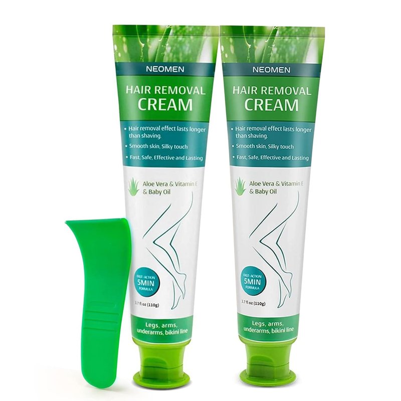 Hair Removal Cream for Sensitive Skin | Painless Depilatory with Aloe Vera & Vitamin E - 3.7 Fl Oz (Pack of 2)