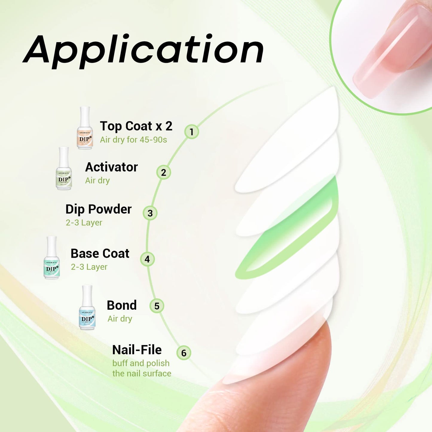 AZUREBEAUTY Dip Powder Activator 15 ml for Nail Dipping Powder Set French Nails Art Manicure Beginner DIY Salon