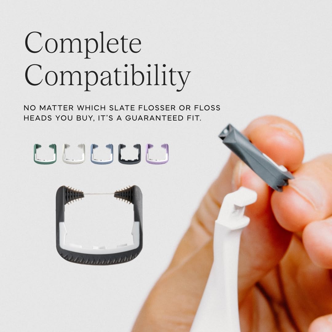Slate Flosser Floss Head Refills (Gray, 20-Pack Refills)