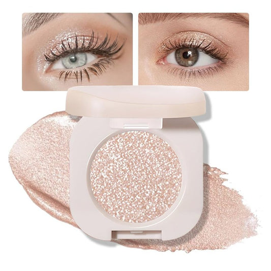 FeiCuiYun Glitter Shimmer Sparkle Eye Shadow Palette Makeup for Older Women, Pearl White Silver Glitter Shimmer Metallic Holographic Iridescent Cream Iridescent Single Monochrome Eyeshadow Makeup, 11