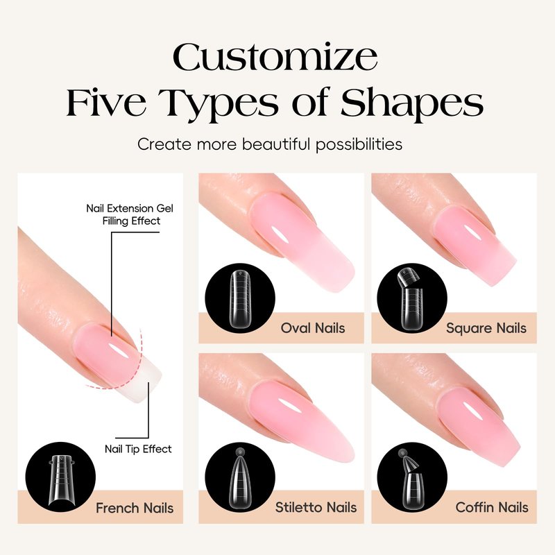 COSCELIA 22PC Poly Nail Gel Kit Starter Kit, 15 Colors 16ML Poly Nail Extension Gel Colors for Beginners without Lamp Thickening Solutions Top Base Coat at Home Gifts for Women