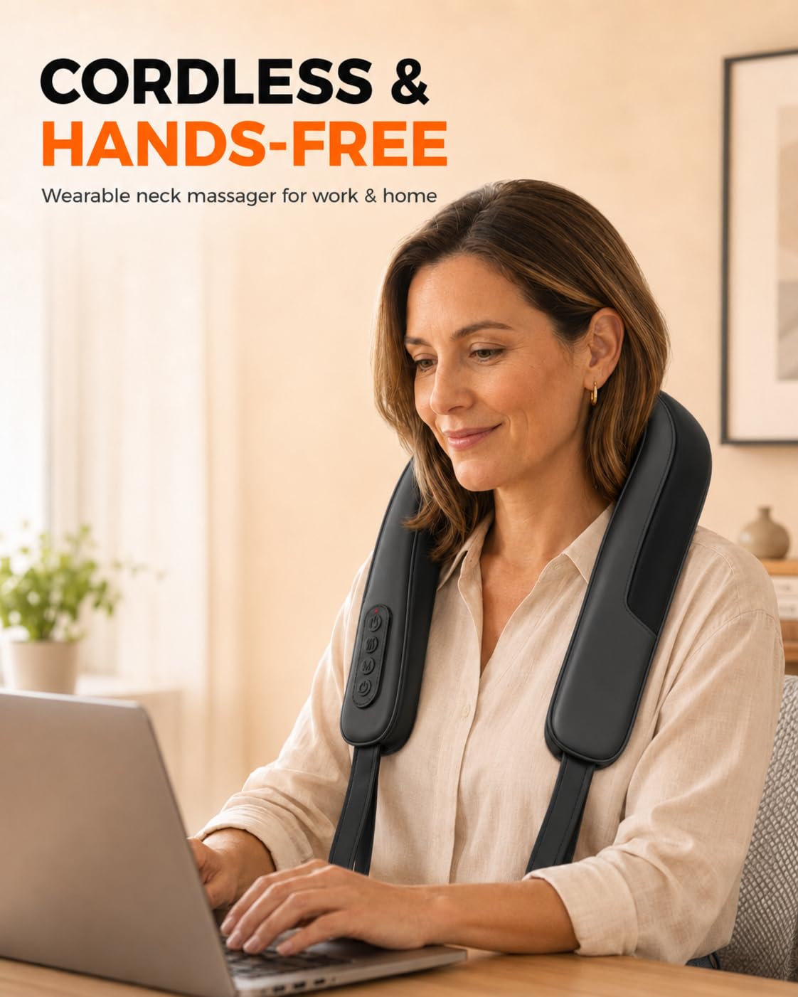 CooCoCo Larger Size Neck Massager with Heat, FSA Approved Shoulder Massager, Shiatsu Back Massager for Pain Relief Deep Tissue, 2 Heating Zones, HSA Approved Gifts for Mom Dad Women Men