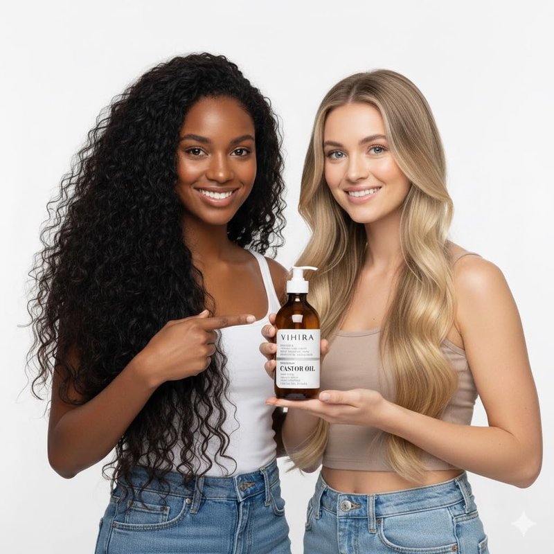 Organic Golden Castor Oil - 100% Pure Cold Pressed for Hair Growth, Skin & Wellness | 16oz