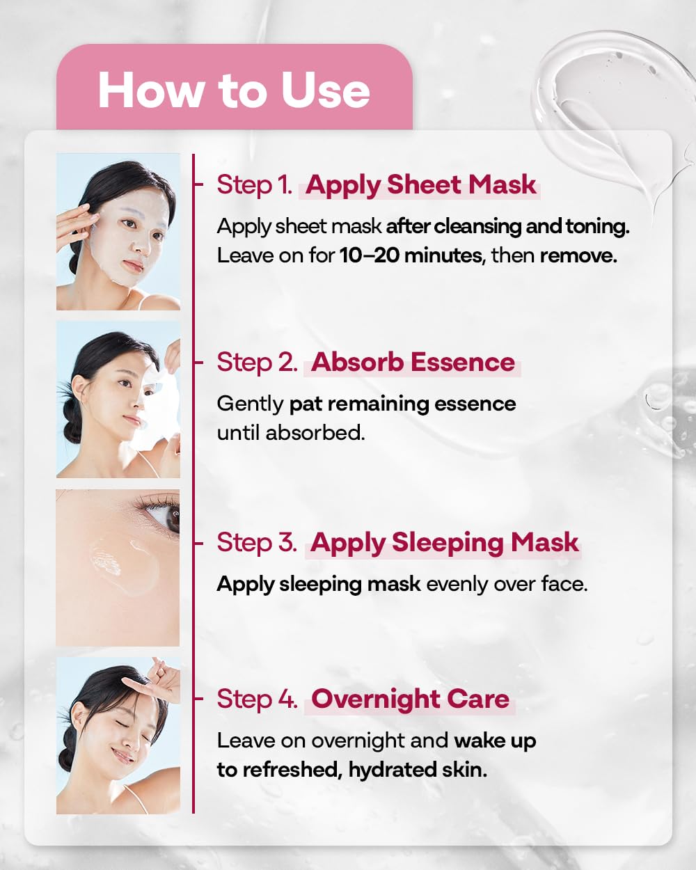 Bano Derma Expert 2 Step Sebum Control Face Mask - Soothing Sheet & Sleeping Mask with Salicylic Acid | 7 Sheets for Glass Skin