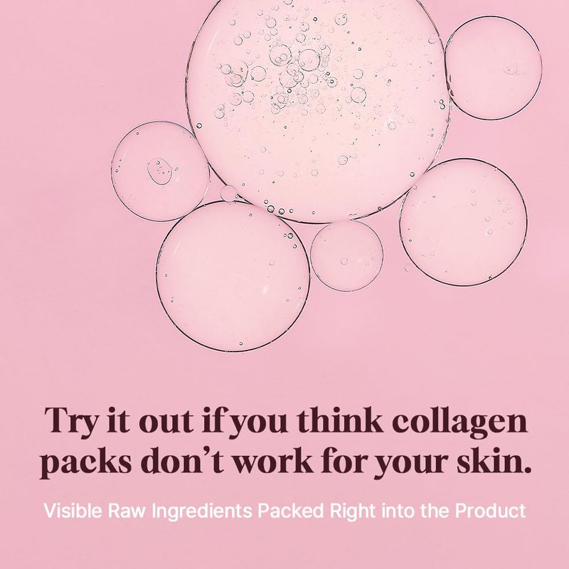 HEVEBLUE Pot Pore Peptamin Hydro Collagen Mask Pack 7ea - Hydrating Overnight Hydrogel Mask, Skin Firming, Pore Tightening, Hypoallergenic,Collagen Ampoule Absorbing Over Time