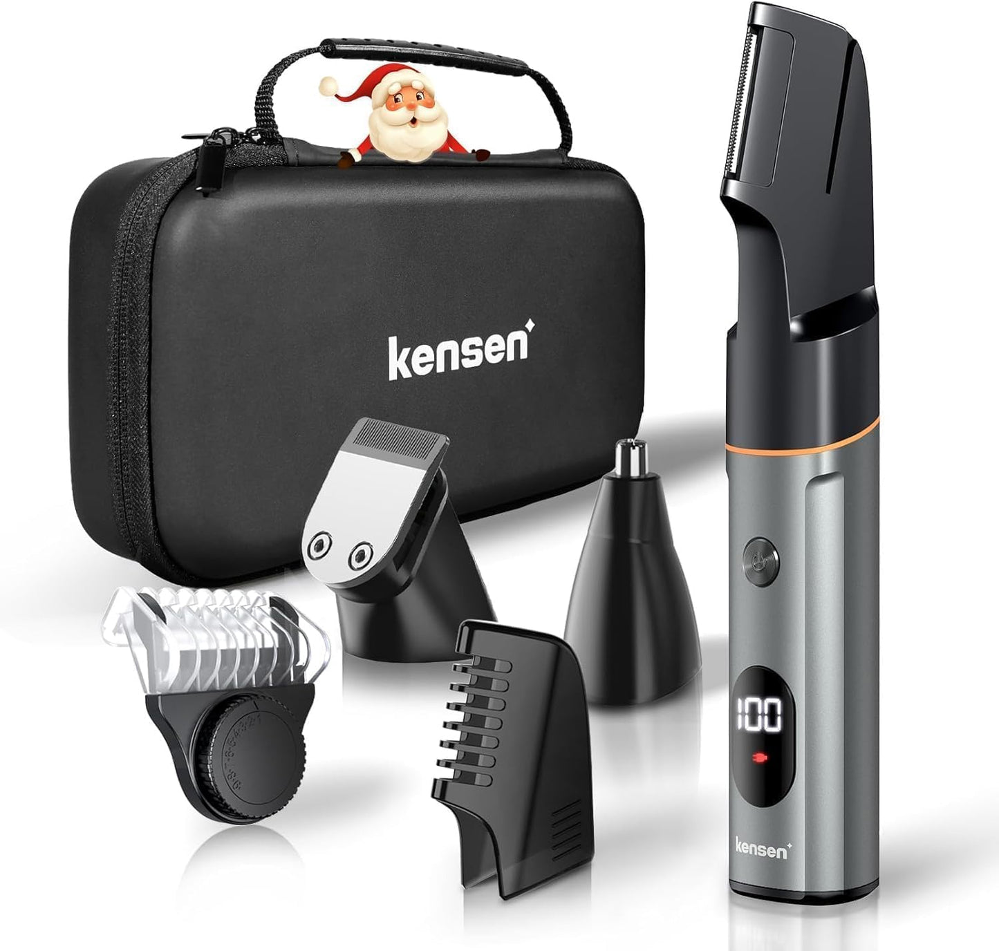 Body Hair Trimmer for Men - kensen 3-in-1 Beard Trimmer for Men, Manscape Men's Groin & Pubic Hair Trimmer IPX6 Waterproof Wet/Dry Hair Clippers for Mens Rechargeable Electric Razor for Mens (Gray)