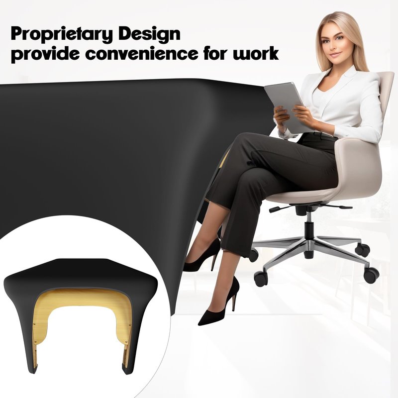 KIDOACOW Black Lash Bed Cover Massage Table Cover Protector with Cut-Out for Leg Room， Stretch Rectangular Table Cover for 6FT Eyelash/Spa/Message Bed （72"X30"X30" (Black 2 Pcs)