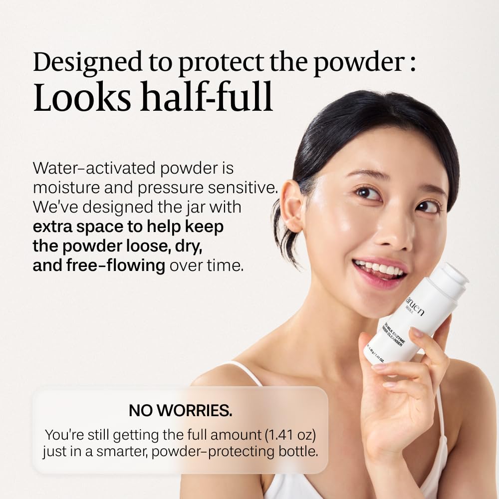 aruen Tofu Collagen Enzyme Powder Cleanser – Fermented Soy-Milk with Collagen & Hyaluronic Acid – Korean Gentle Exfoliating Powder Face Wash for Deep Cleansing & Pore Care (1.41 oz / 40g)