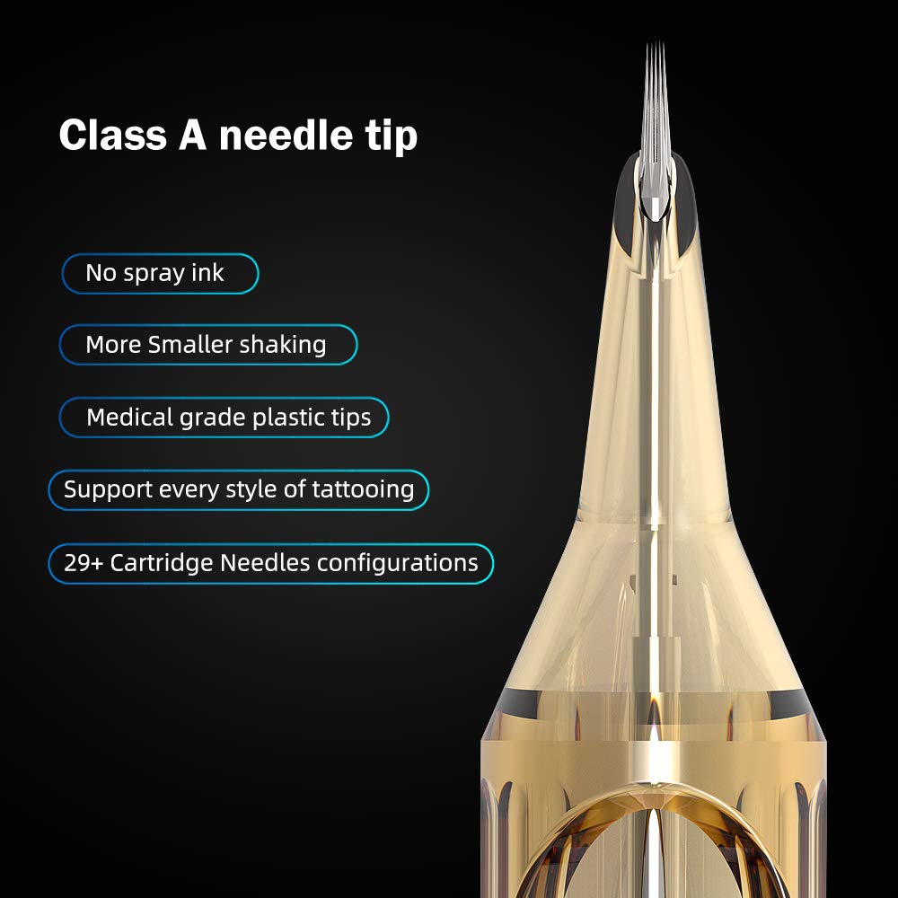 CHUSE 20pcs Cartridges Disposable Tattoo Needle Standard 9 Curved Magnum (1209RM)