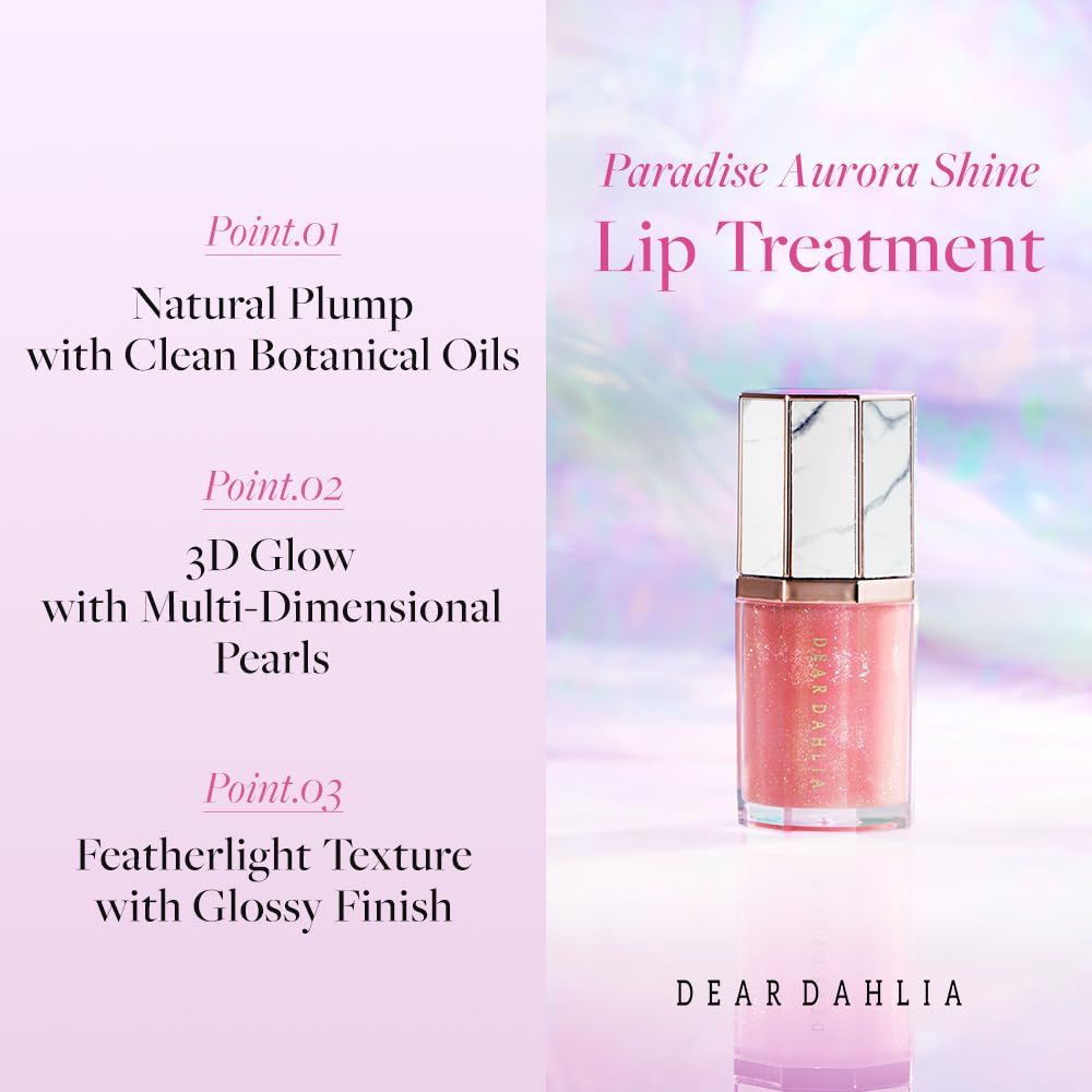 DEARDAHLIA Paradise Aurora Shine Lip Treatment - Vegan Hydrating Lip Care for Sensitive Skin | Bronze Sky, 0.21 fl oz