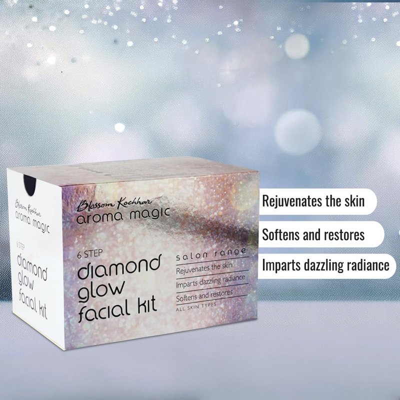 Diamond Glow Facial Kit - 6-Step Rejuvenating Skincare Set | Restores Softness & Radiance for All Skin Types