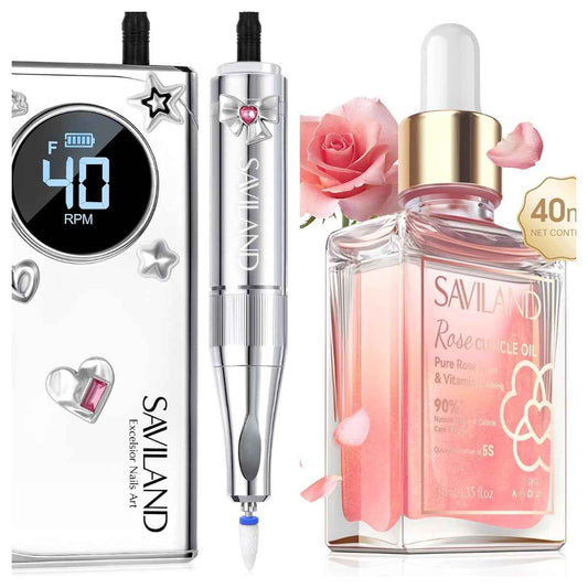 Professional Electric Nail Drill Kit with Cuticle Oil & Vitamin E for Salon Quality Nails