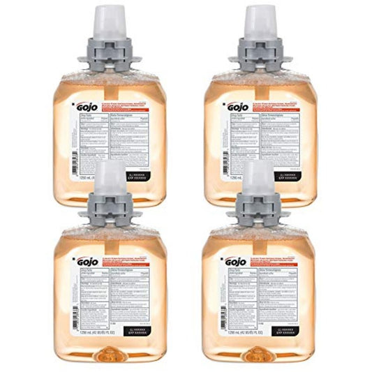 GOJO Luxury Foam Antibacterial Handwash, Fresh Fruit Fragrance, 1250 mL Hand Soap Refill FMX-12 Push-Style Dispenser (Pack of 4) – 5162-04