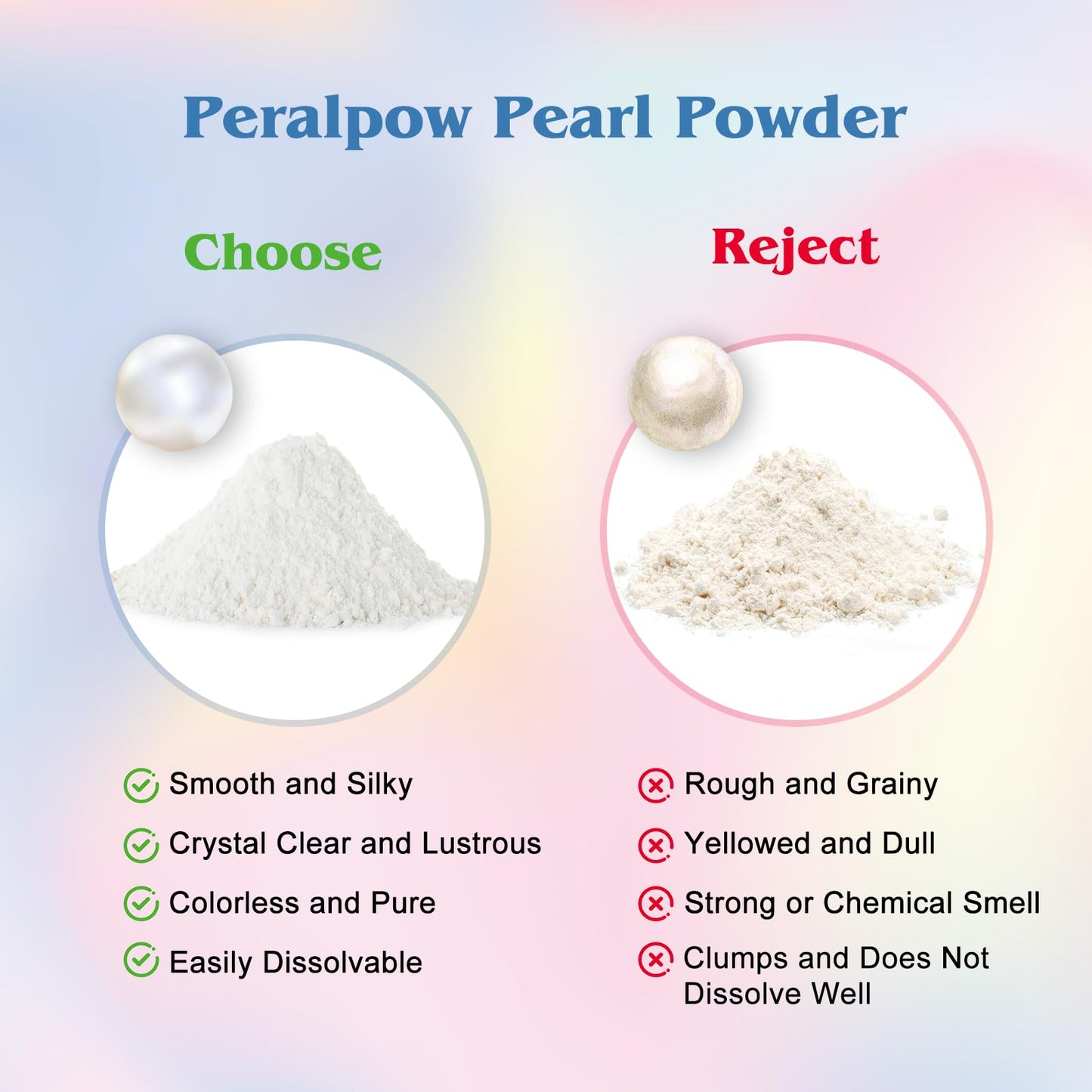 Peralpow Pearl Powder Organic, 100% Natural DIY Skincare - Brightens, Whitens Skin, Anti-Aging, Firms Skin, Minimizes Pores, Hydrates, Antioxidant, Enhances Elasticity, Soothes, 100g (3.52oz)