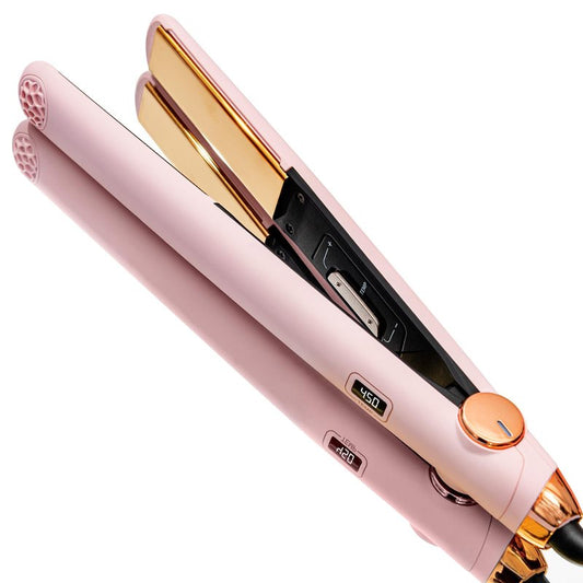TYMO Flat Iron Hair Straightener and Curler 2 in 1 with 10s Fast Heating, 1 Inch Professional Titanium Straightening Curling Iron with 32 Adjustable Temp and Automatic Shut Off