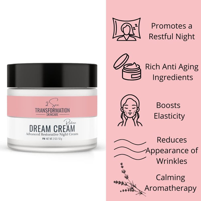 Dream Cream Menopause Night Cream - Hydrating Skincare with Hyaluronic Acid, Niacinamide & Peptides | Overnight Face Mask