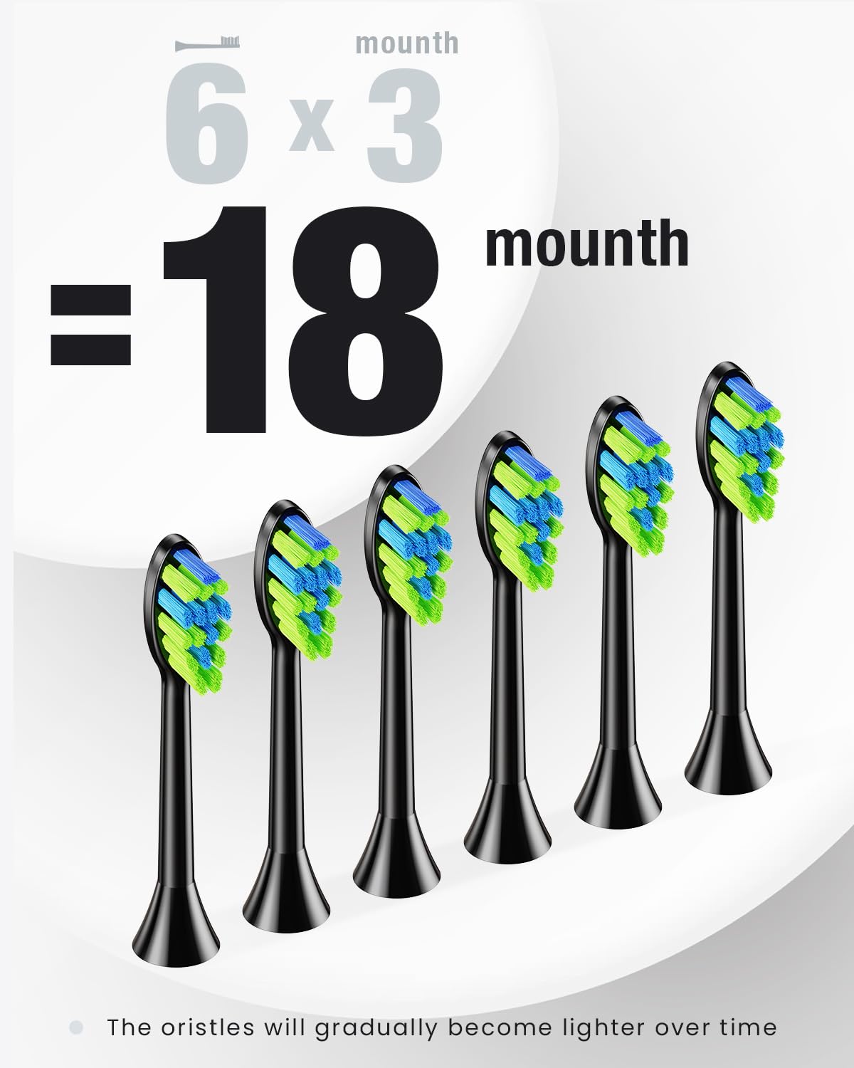 7AM2M Sonic Electric Toothbrush with 6 Brush Heads for Adults&Kids, One Charge for 120 Days, USB-C Charge, 5 Modes, 40000VPM Powered Toothbrush (Black)