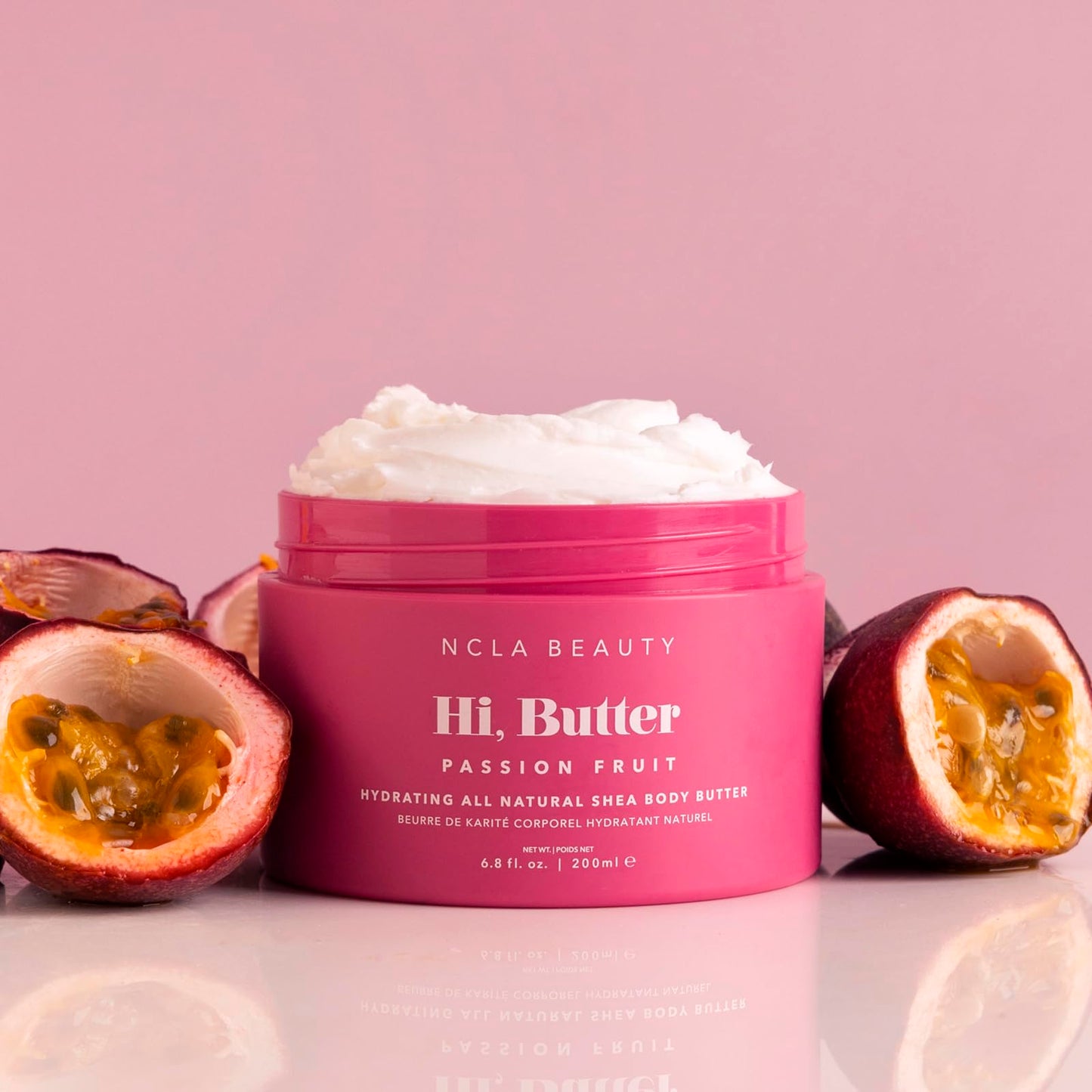 NCLA Beauty Hi Butter All Natural Body Butter - Body Moisturizer with Sunflower Oil and Shea, Cocoa, Mango Extracts - Passion Fruit - 6.8 oz