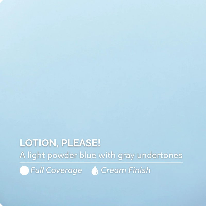 Dazzle Dry Nail Lacquer (Step 3) - Lotion, Please! - A light powder blue with gray undertones. Full coverage cream. (0.5 fl oz)