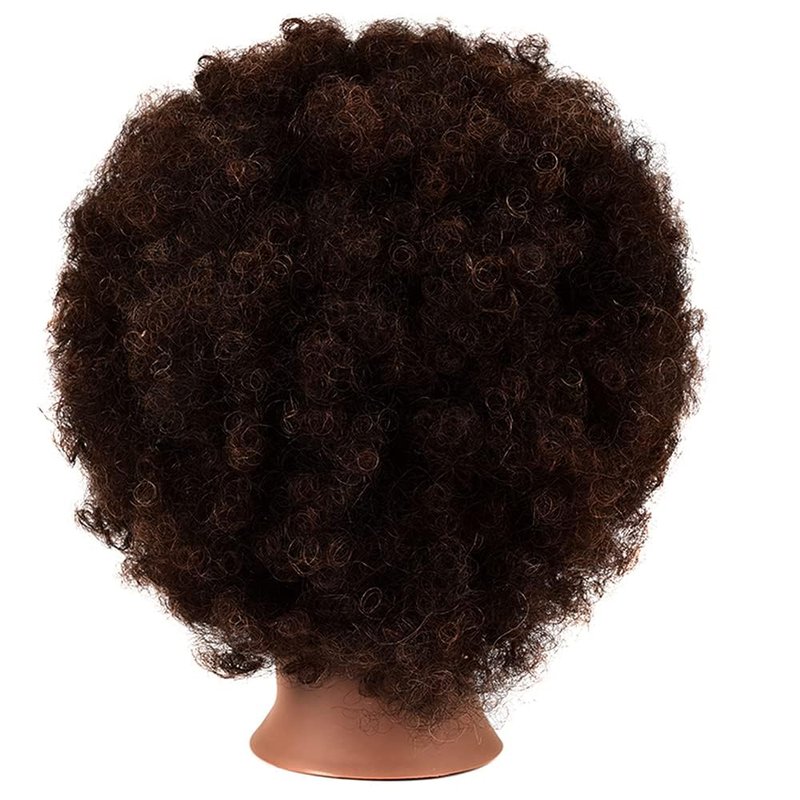 African Mannequin Head - 100% Human Hair Curly Cosmetology Training Head | Display & Styling Practice