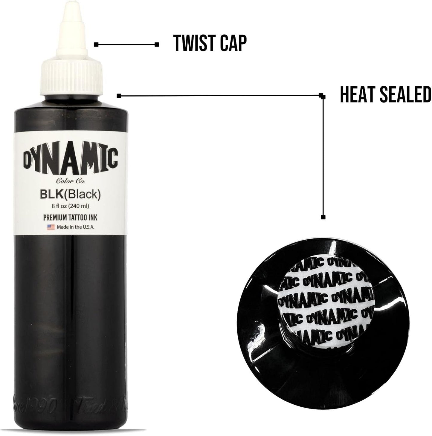 Dynamic Color Co Black Ink - 8oz Bottle for Vibrant Art & Craft Projects