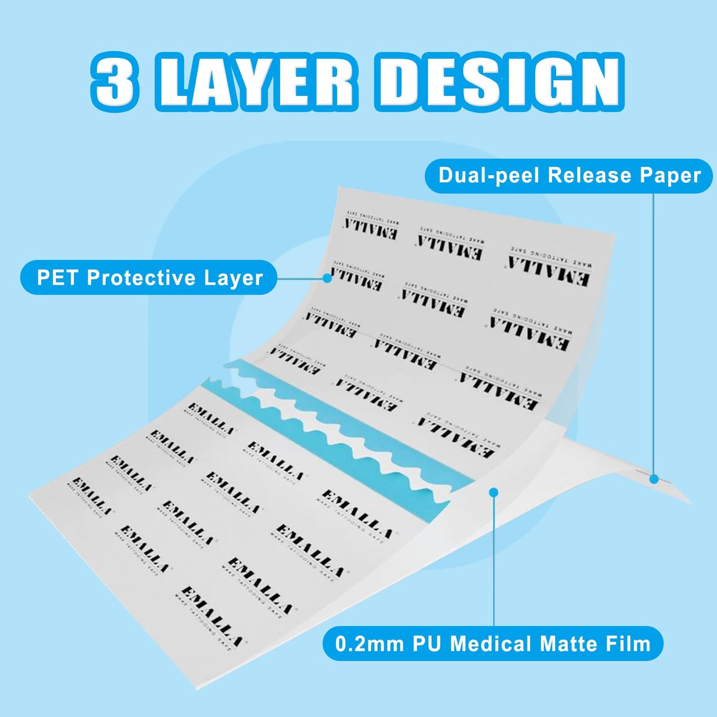 Tattoo Aftercare Bandage - 6'' x 11yard Second Skin Tattoo Bandage Covers Latex-Free Tattooing Bandage Wrap Waterproof Matte Protective Film for Initial Healing Protective and Skin Repair