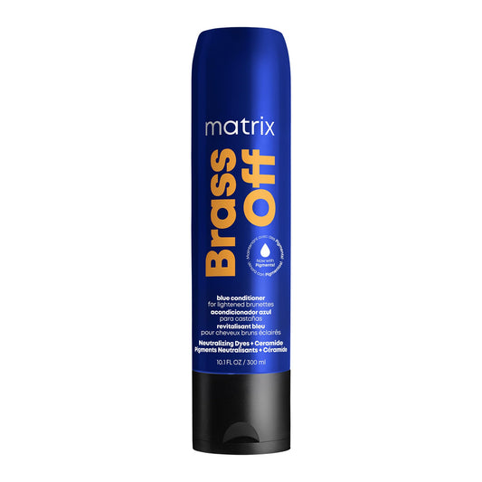 MATRIX Brass Off Blue Conditioner | Removes Brassy Orange Undertones | Color Depositing & Toning | Pigmented For Lightened Brunettes | For Color Treated Hair | Vegan