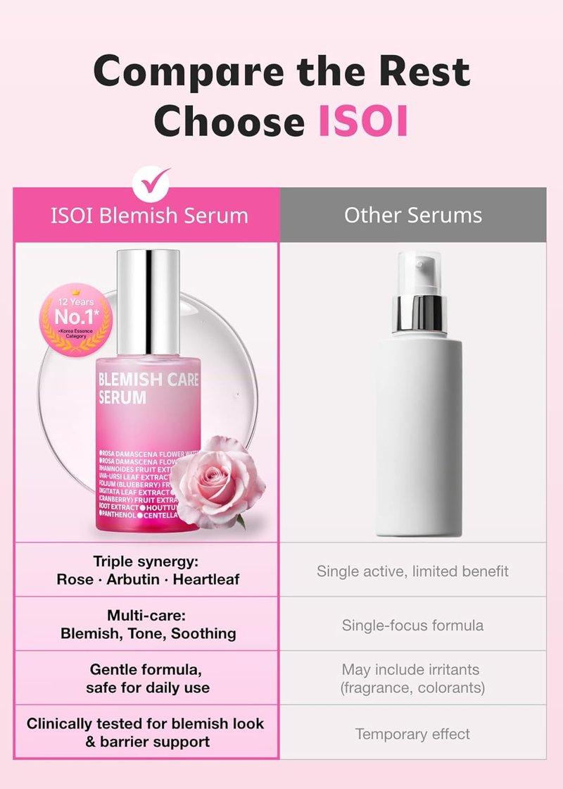 ISOI Blemish Care Serum - Vegan Hydrating Formula for Smooth Glass Skin | 1.18 fl. oz (35ml)