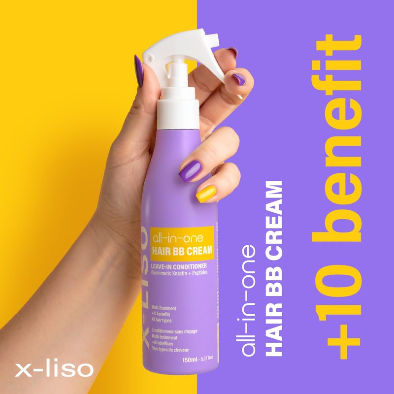 All-in-One Hair Conditioner Spray | Leave-In BB Cream with Keratin & Peptides - Anti-Frizz & Heat Protectant for All Hair Types - 11 Benefits in 1