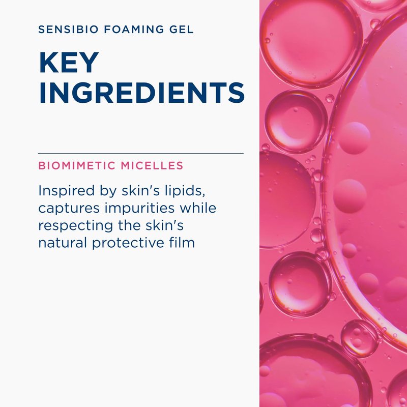 Bioderma Sensibio Foaming Gel Gentle Face Cleanser, Cleansing and Makeup Removing Refreshing Feeling for Sensitive Skin, Unscented, 16.9 Fl Oz