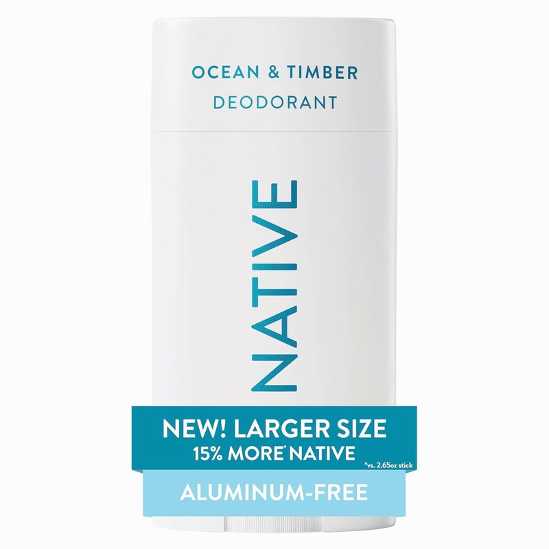 Native Aluminum Free Deodorant - Ocean & Timber Scent | 72-Hour Odor Control, 3.1 oz for Men & Women