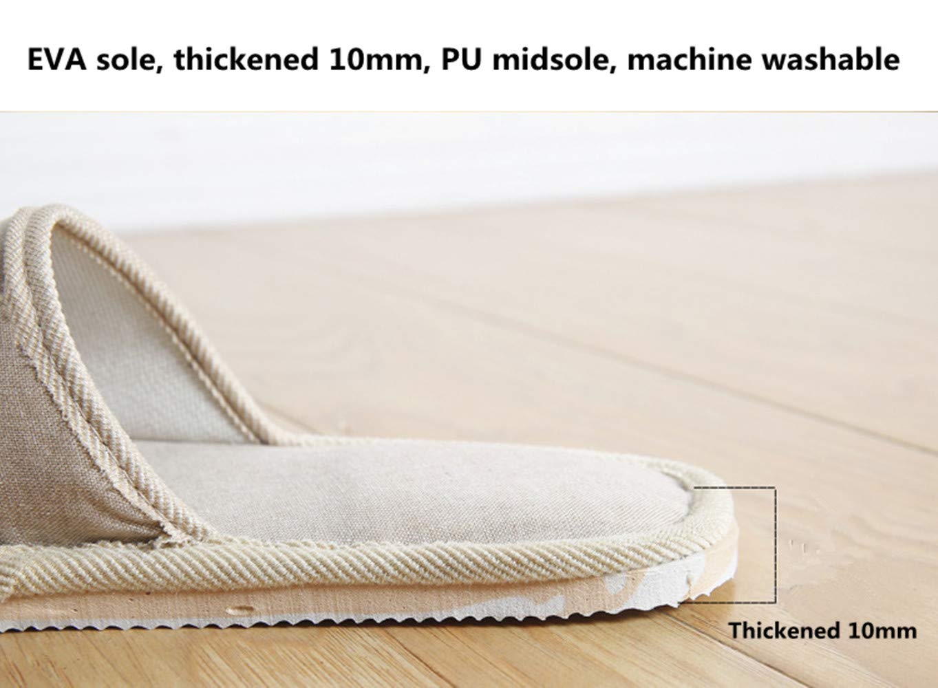 6 Pair of Open Toe Breathable Slippers,Solid Color Casual Slippers,Spa Slippers for Guests, Hotel, Travel, Unisex Universal Size Washable (6 beige medium size)