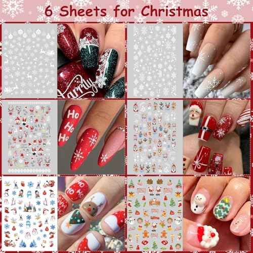 30 Sheets 7 Holiday Nail Art Stickers, Mixed Season Nail Decals Set for All Year, 3D Self-Adhesive Pegatinas U?as Easter 4th of July Halloween Thanksgiving Christmas Valentine's St. Patrick's Day
