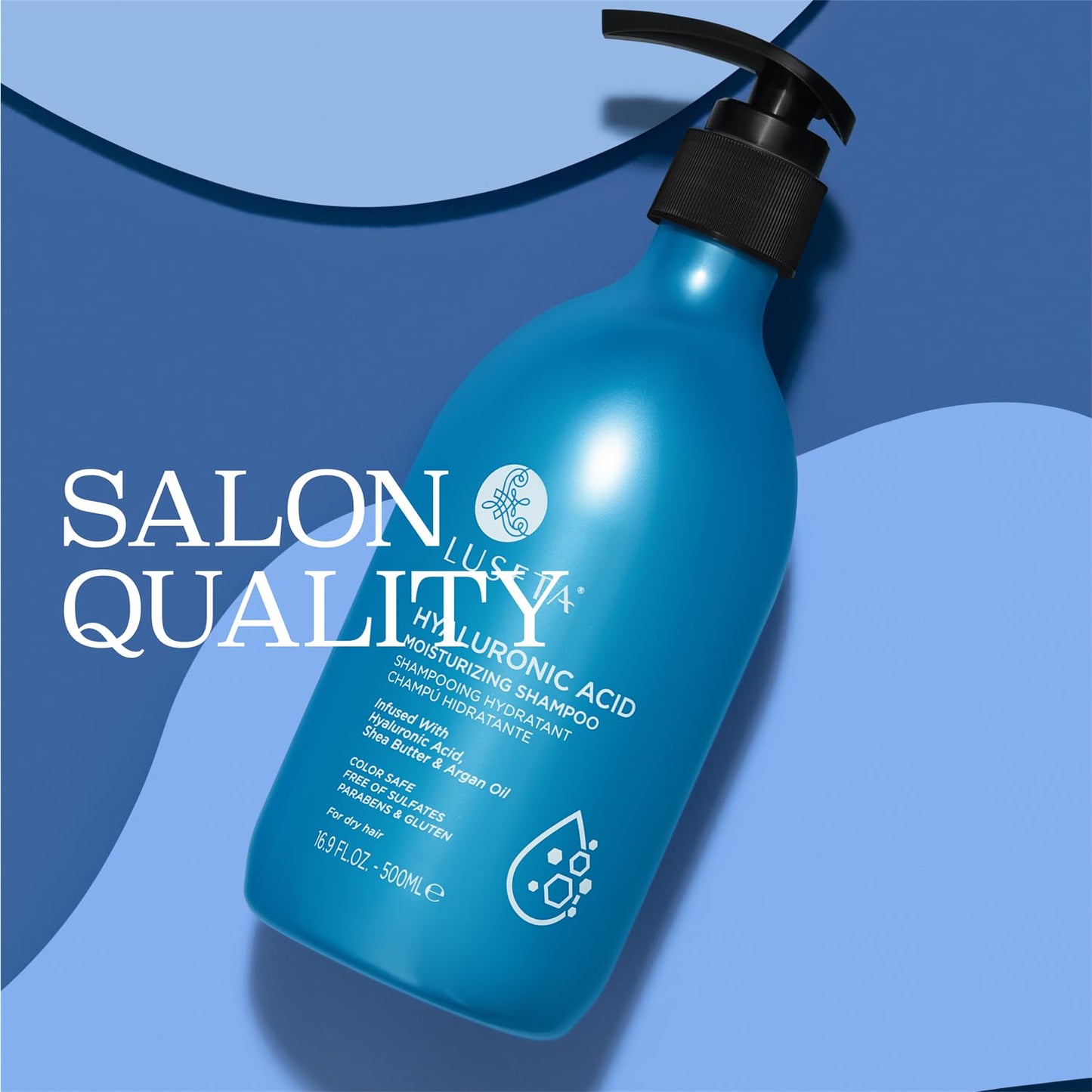 Luseta Hyaluronic Acid Moisturizing Shampoo for Dry and Damaged Hair, Sulfate Free Shampoo and Conditioner for Women Infused with Avocado Argan Oil and Shea Butter Paraben-Free 33.8oz